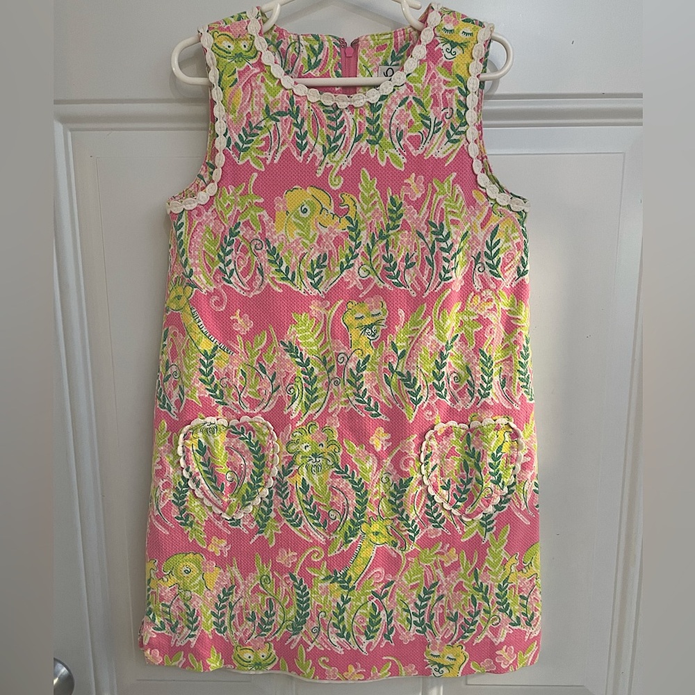 Lilly Pulitzer White Tag 6X Girls Dress Giraffe and Tigers